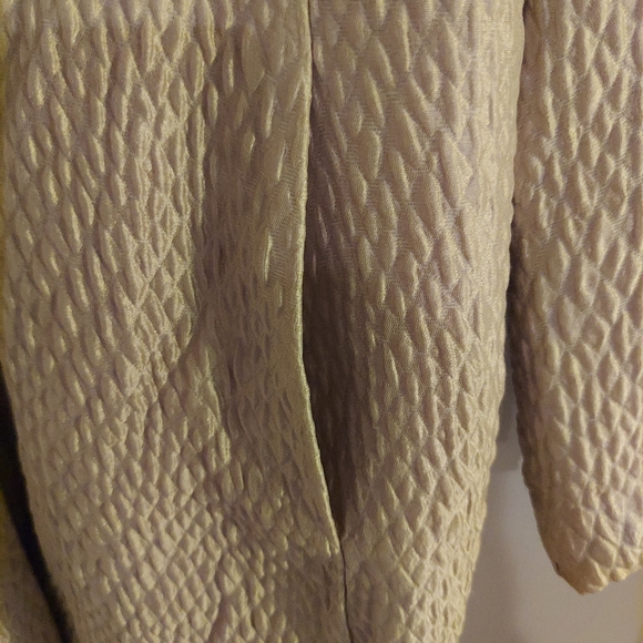 Eileen Fisher silk quilted champagne lightweight coat - Picture 8 of 10